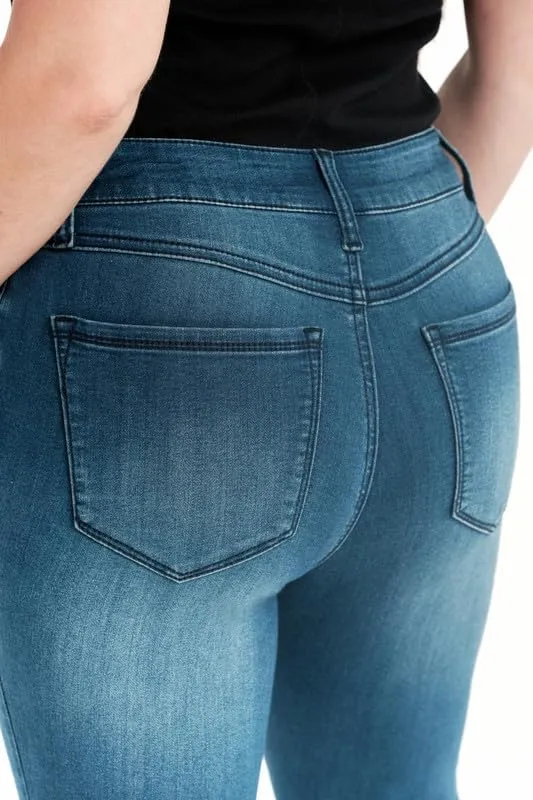1822 Denim Women's Petite 26" Butter Mid-Rise Skinny Jeans