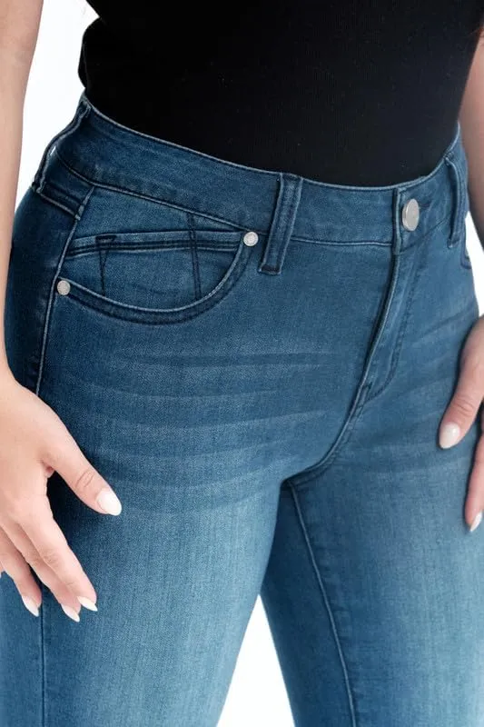 1822 Denim Women's Petite 26" Butter Mid-Rise Skinny Jeans