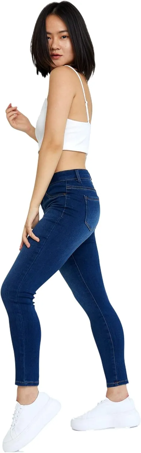 1822 Denim Women's Petite 26" Butter Mid-Rise Skinny Jeans