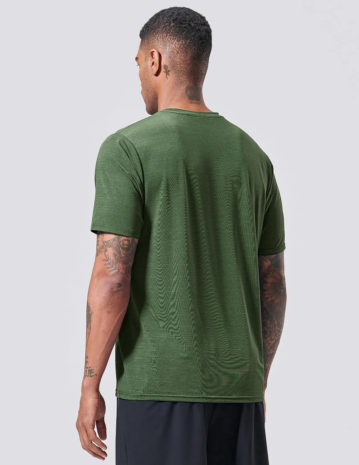 5 Pack Men’s Active Quick Dry Crew Neck T Shirts | Athletic Running Gym Workout Short Sleeve Tee Tops Bulk