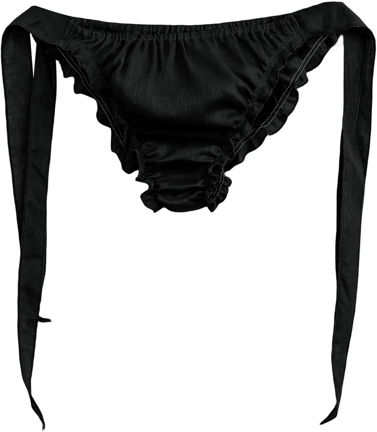 Amazhiyu Women's 100% Linen Summer Elastic Waisted Bikini Bottom Becah Briefs