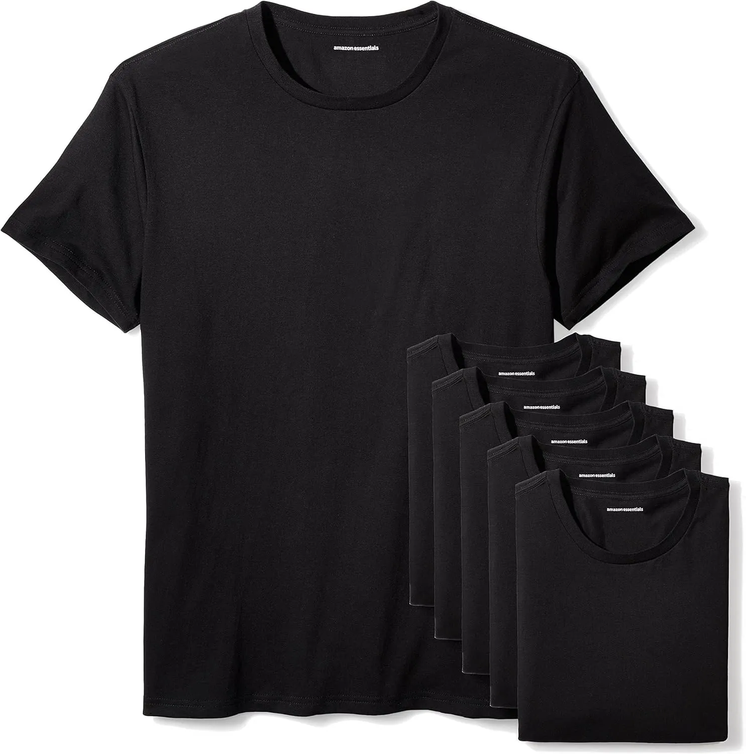 Amazon Essentials Men's Crewneck Undershirt, Pack of 6