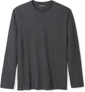 Amazon Essentials Men's Regular-Fit Crewneck T-Shirts, Long-Sleeve