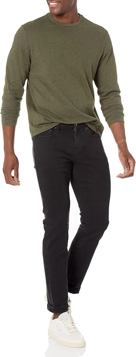 Amazon Essentials Men's Regular-Fit Crewneck T-Shirts, Long-Sleeve