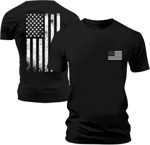 American Flag Shirts Men Fashion Crewneck 4th of July Patriotic Short Sleeve Tee Top Festival Casual Workout Clothes
