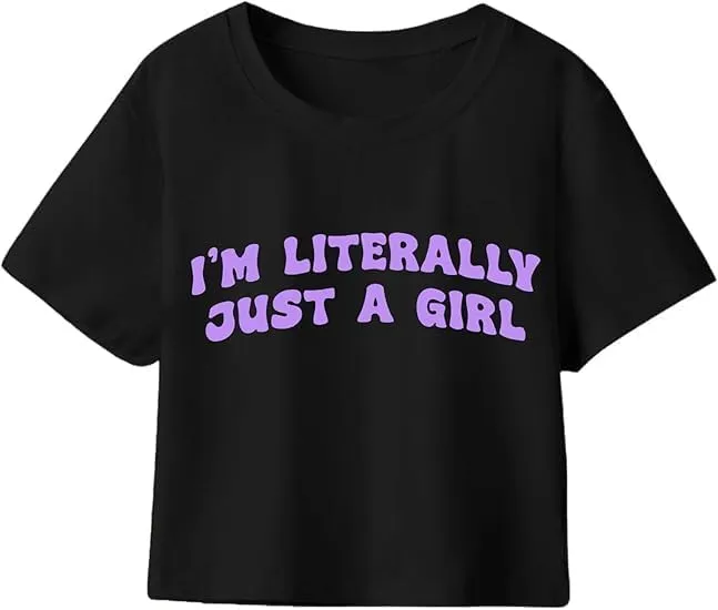 Baby Tees for Women Y2K Baby Tees E-Girls Cute Graphic Print Crop Tops Slim Fit T Shirts Retro Vintage Aesthetic
