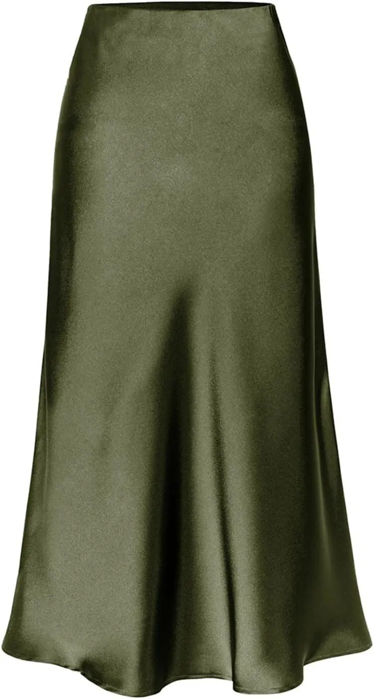 Boho Maxi Skirts for Women High Waist Flowy Skirt Long A-Line Summer Skirt with Slit
