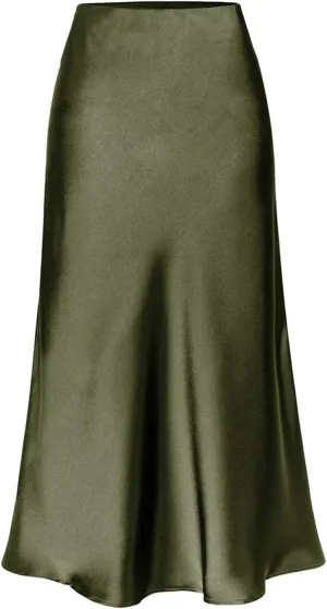 Boho Maxi Skirts for Women High Waist Flowy Skirt Long A-Line Summer Skirt with Slit