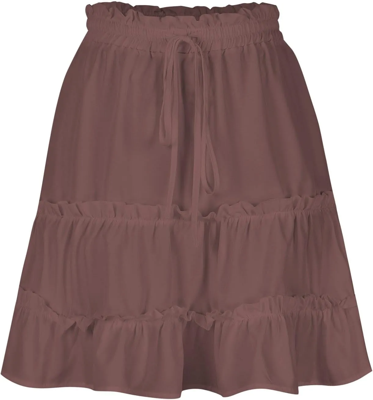 Boho Ruffle Mini Skirt for Women 2025 Trendy Summer Casual Tiered Elastic Waist Flowy Skater Skirts