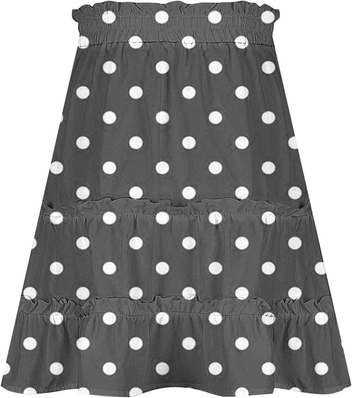 Boho Skirts for Women Summer Casual Elastic High Waist Drawstring Polka Dots Tie-up Flowy Short Mini Skirt