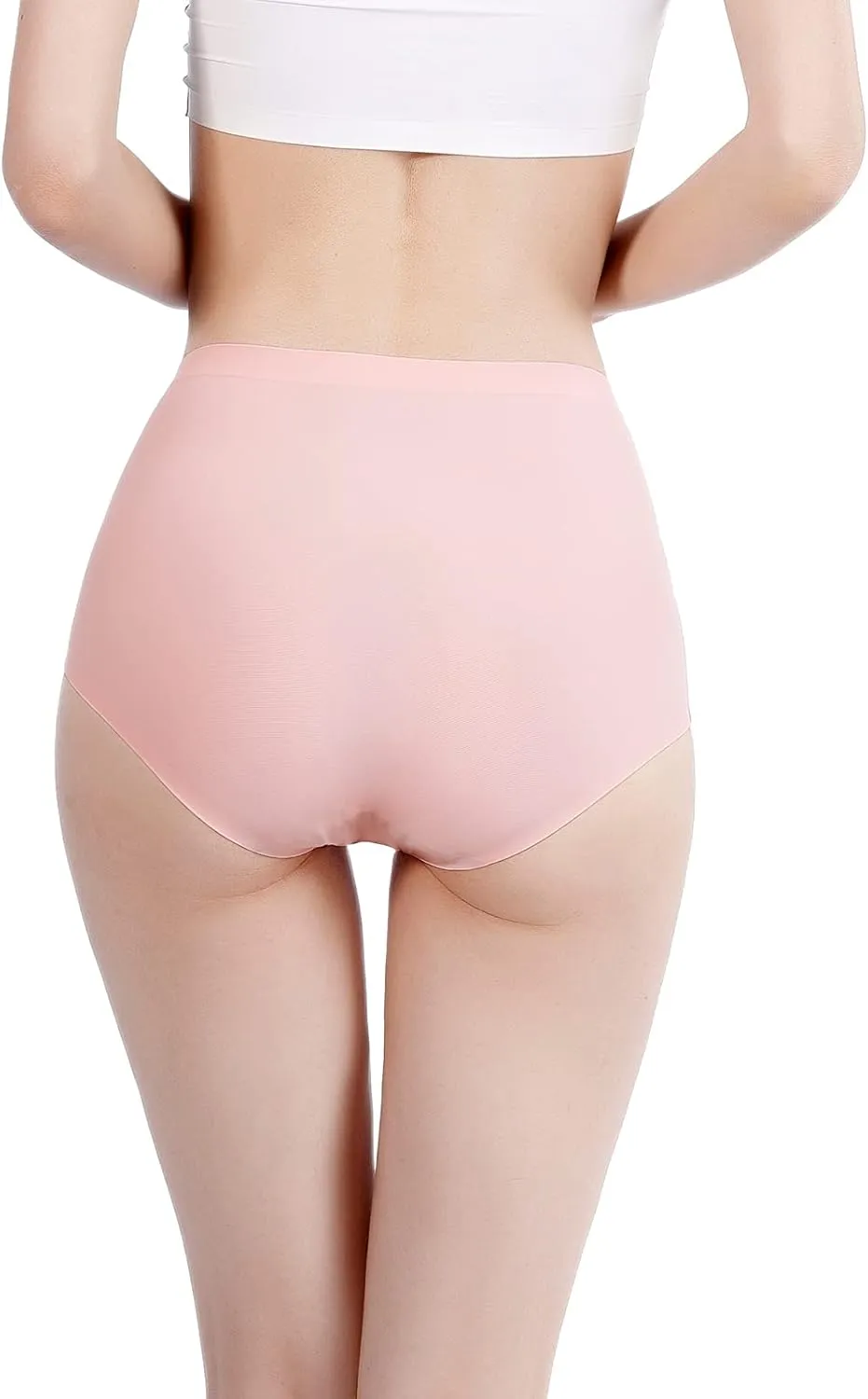 Bolivelan 5 Pack Women's Seamless Hipster Panties Invisible High Waist No Show Ladies Bikini Underwear