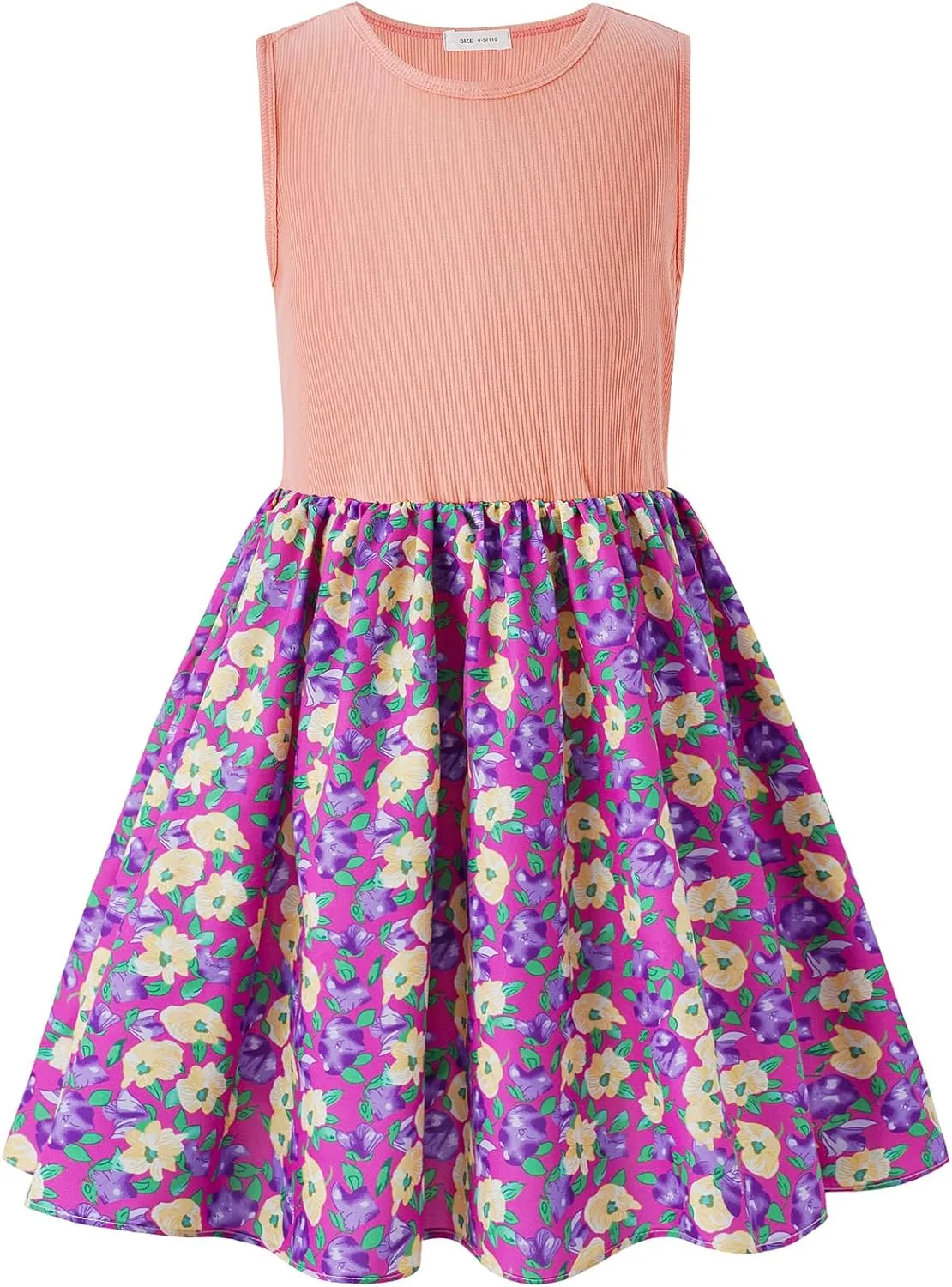 Bonny Billy Girl's Floral Print Cotton Beach Summer Tank Dresses