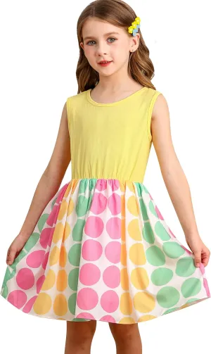 Bonny Billy Girl's Floral Print Cotton Beach Summer Tank Dresses
