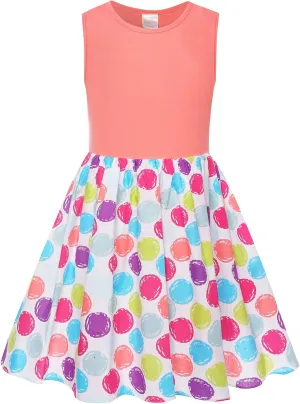 Bonny Billy Girl's Floral Print Cotton Beach Summer Tank Dresses