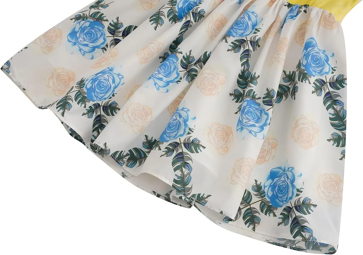 Bonny Billy Girl's Floral Print Cotton Beach Summer Tank Dresses