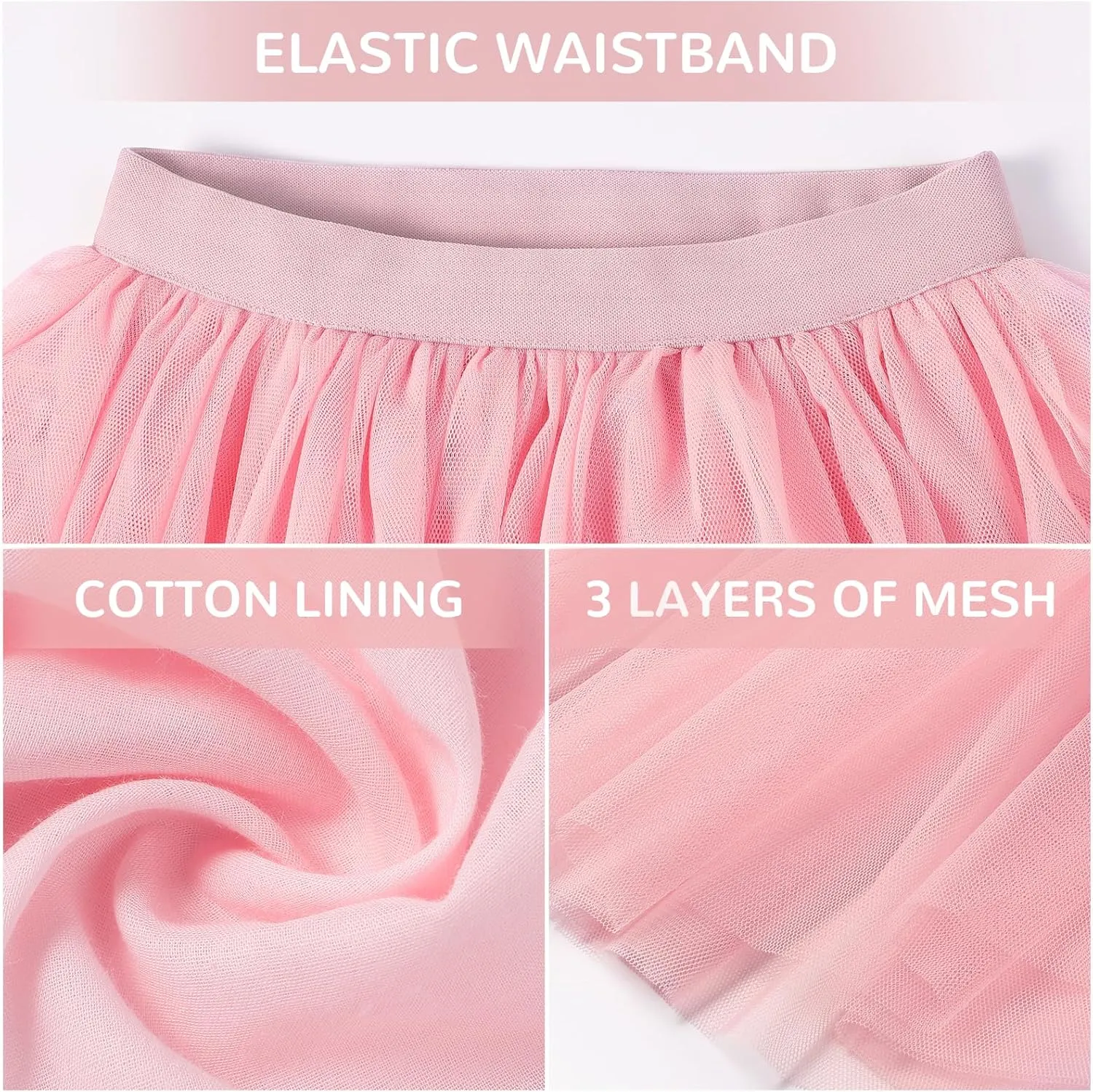 BOOPH Girls Tulle Skirts A-line Mesh Skirt Long Tutu Skirts Dress for Toddler Girls