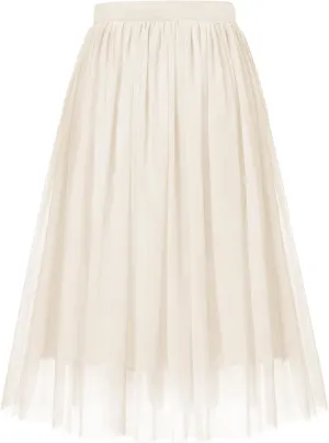 BOOPH Girls Tulle Skirts A-line Mesh Skirt Long Tutu Skirts Dress for Toddler Girls