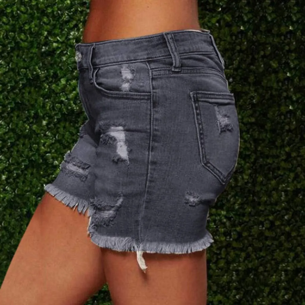 BOXIACEY Womens Denim Shorts Fashion Jean Shorts High Waist Stretchy Denim Shorts Casual Denim Shorts with Pockets