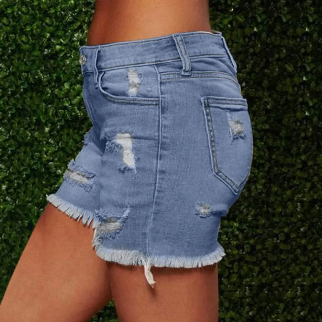 BOXIACEY Womens Denim Shorts Fashion Jean Shorts High Waist Stretchy Denim Shorts Casual Denim Shorts with Pockets