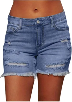 BOXIACEY Womens Denim Shorts Fashion Jean Shorts High Waist Stretchy Denim Shorts Casual Denim Shorts with Pockets