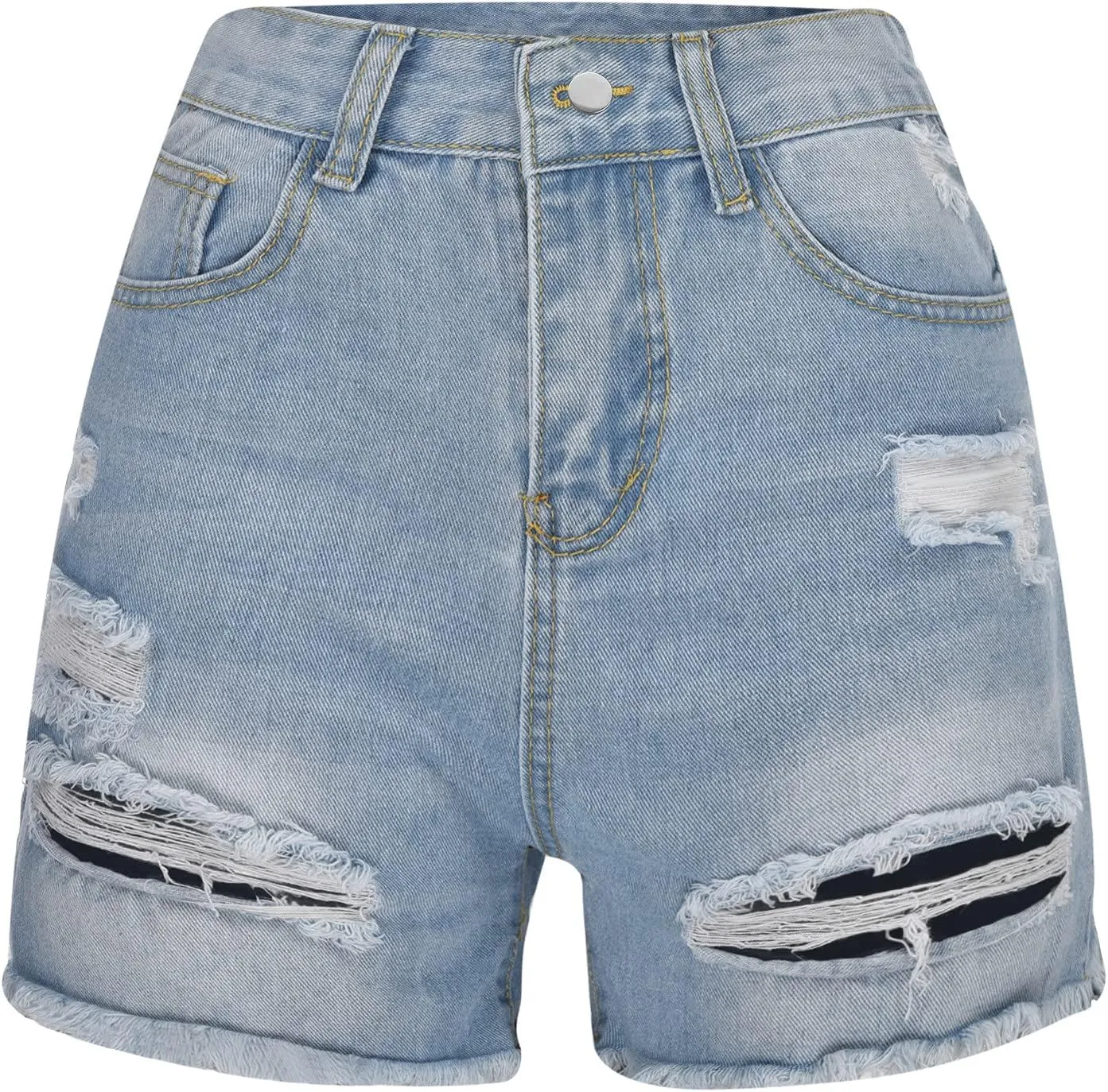 BOXIACEY Womens Denim Shorts Fashion Jean Shorts High Waist Stretchy Denim Shorts Casual Denim Shorts with Pockets