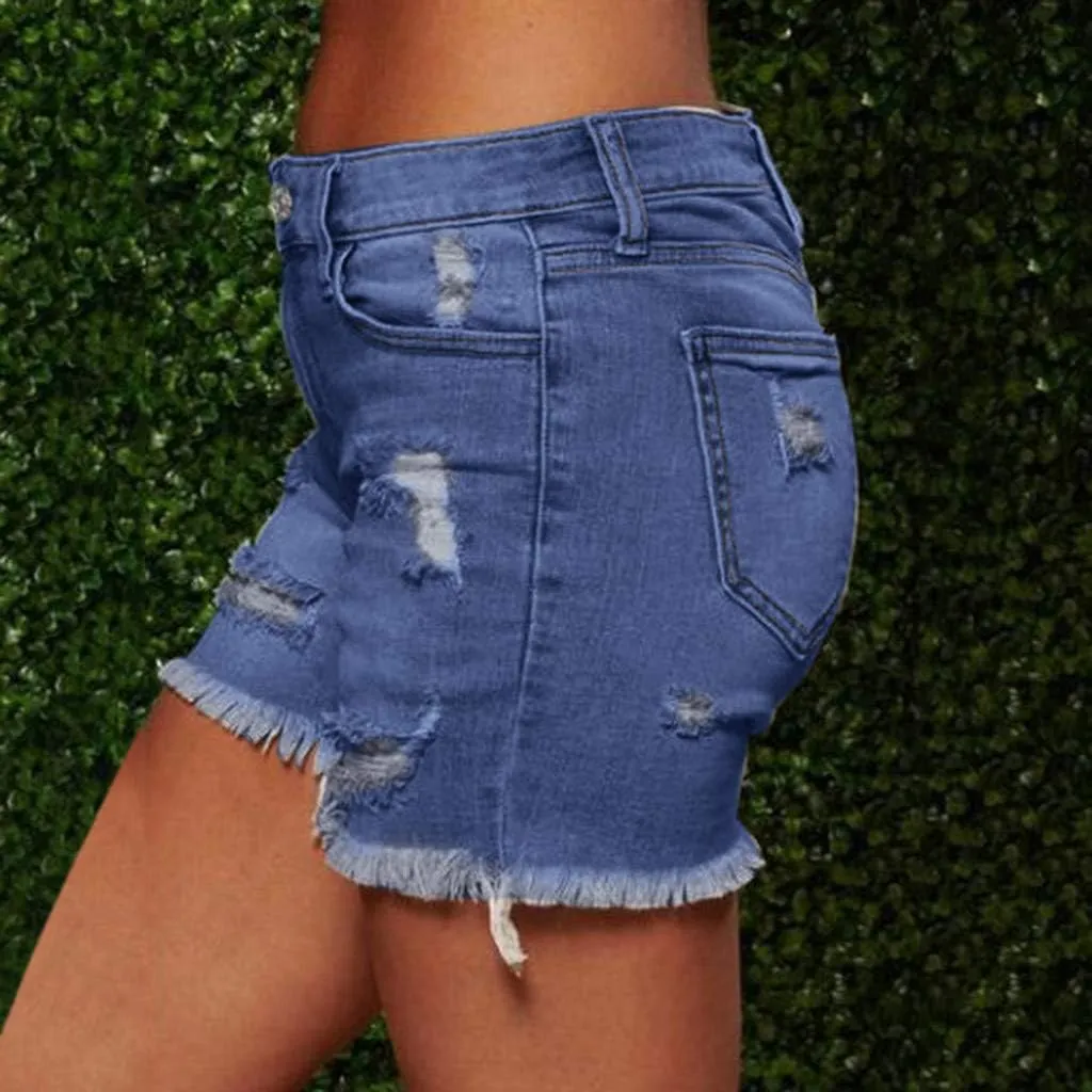 BOXIACEY Womens Denim Shorts Fashion Jean Shorts High Waist Stretchy Denim Shorts Casual Denim Shorts with Pockets