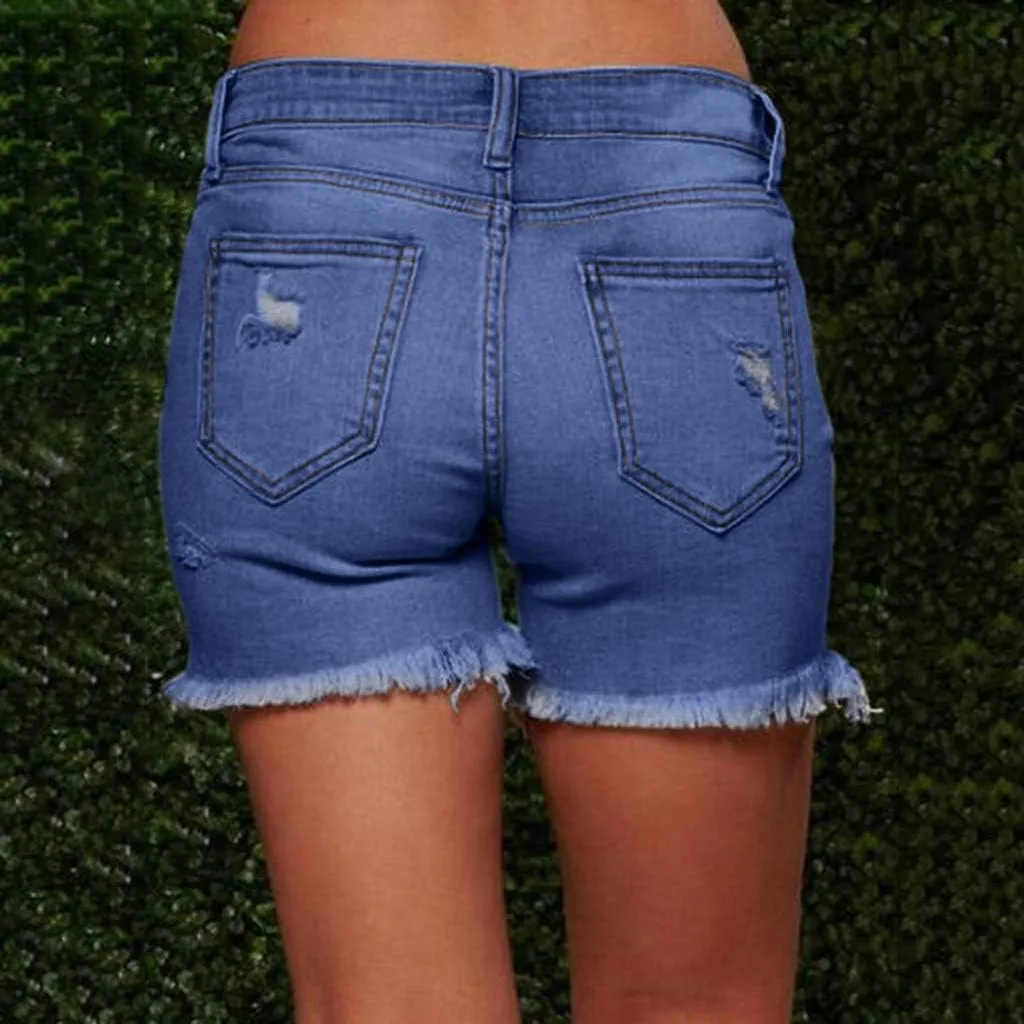 BOXIACEY Womens Denim Shorts Fashion Jean Shorts High Waist Stretchy Denim Shorts Casual Denim Shorts with Pockets