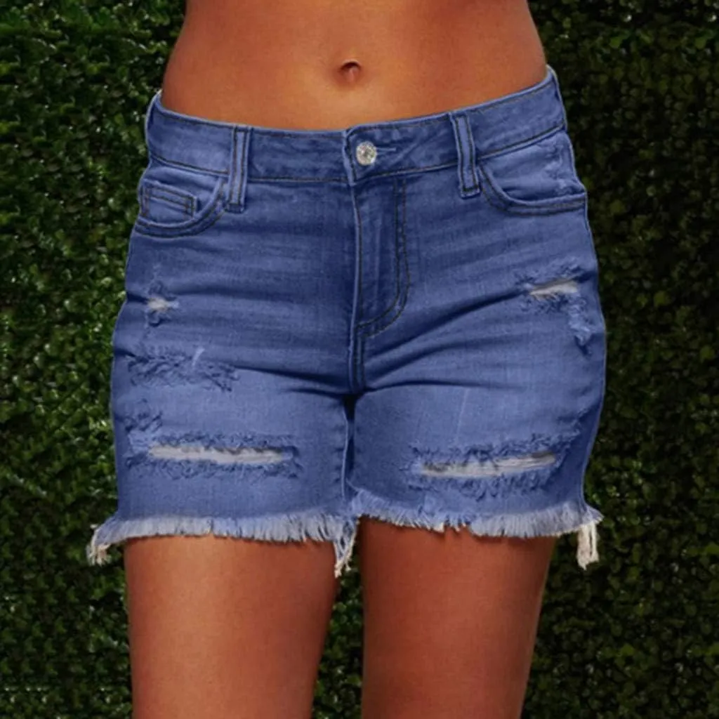 BOXIACEY Womens Denim Shorts Fashion Jean Shorts High Waist Stretchy Denim Shorts Casual Denim Shorts with Pockets