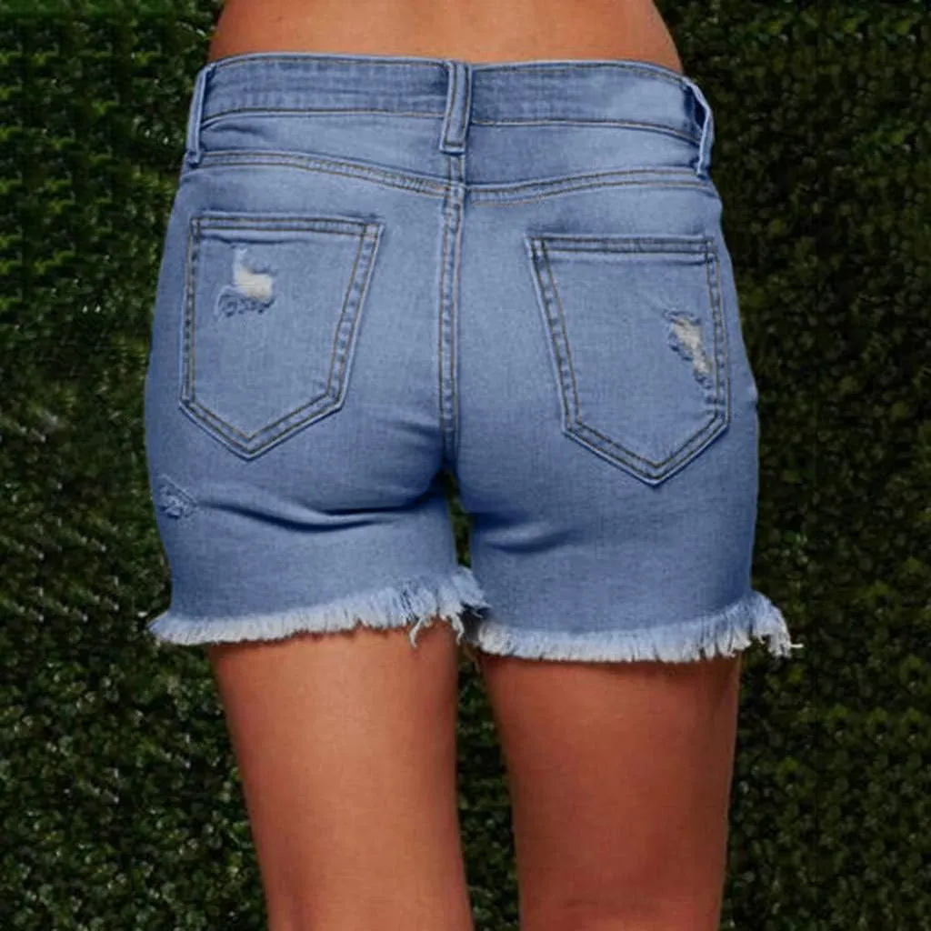 BOXIACEY Womens Denim Shorts Fashion Jean Shorts High Waist Stretchy Denim Shorts Casual Denim Shorts with Pockets