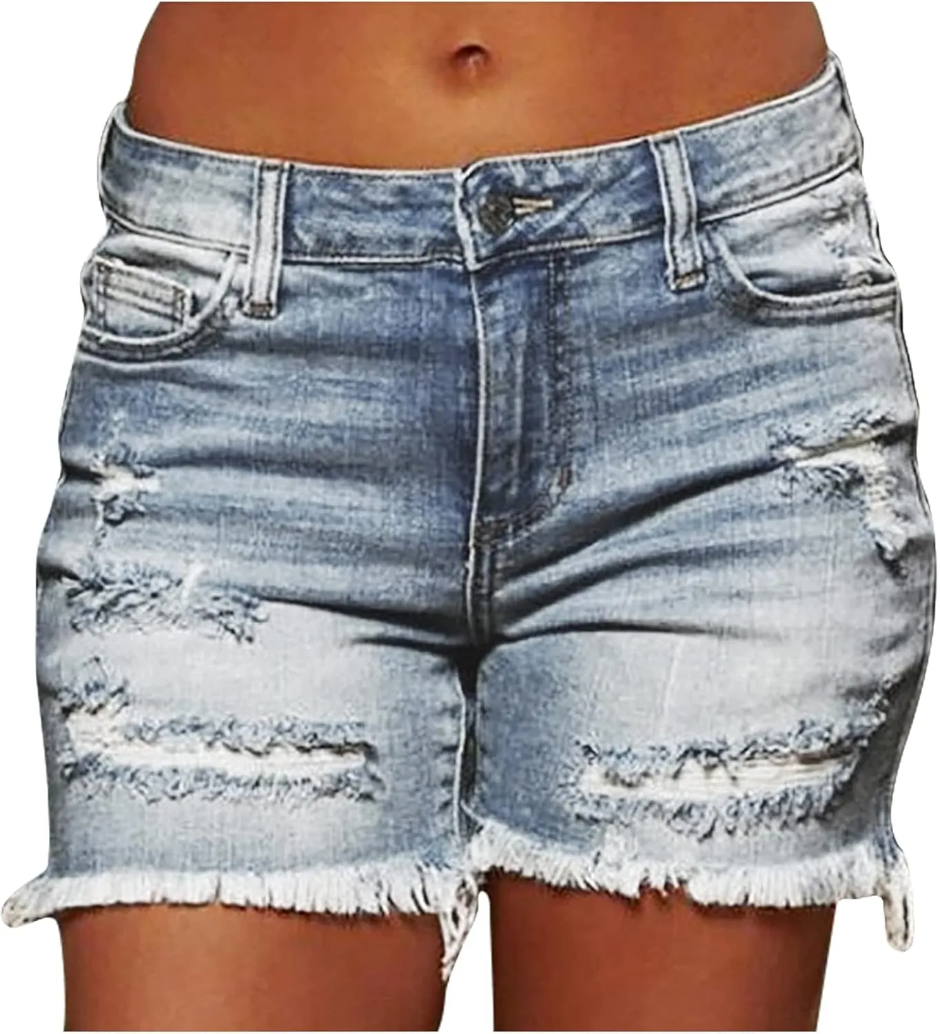 BOXIACEY Womens Denim Shorts Fashion Jean Shorts High Waist Stretchy Denim Shorts Casual Denim Shorts with Pockets