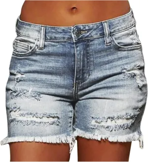 BOXIACEY Womens Denim Shorts Fashion Jean Shorts High Waist Stretchy Denim Shorts Casual Denim Shorts with Pockets