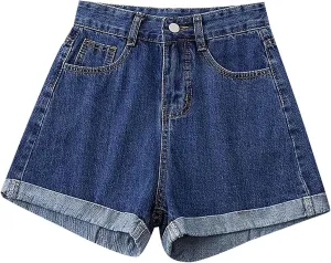 Butt Lifting Denim Shorts Women's High Waisted Stretchy Ripped Jean Shorts Distressed Fringe Jeans Shorts