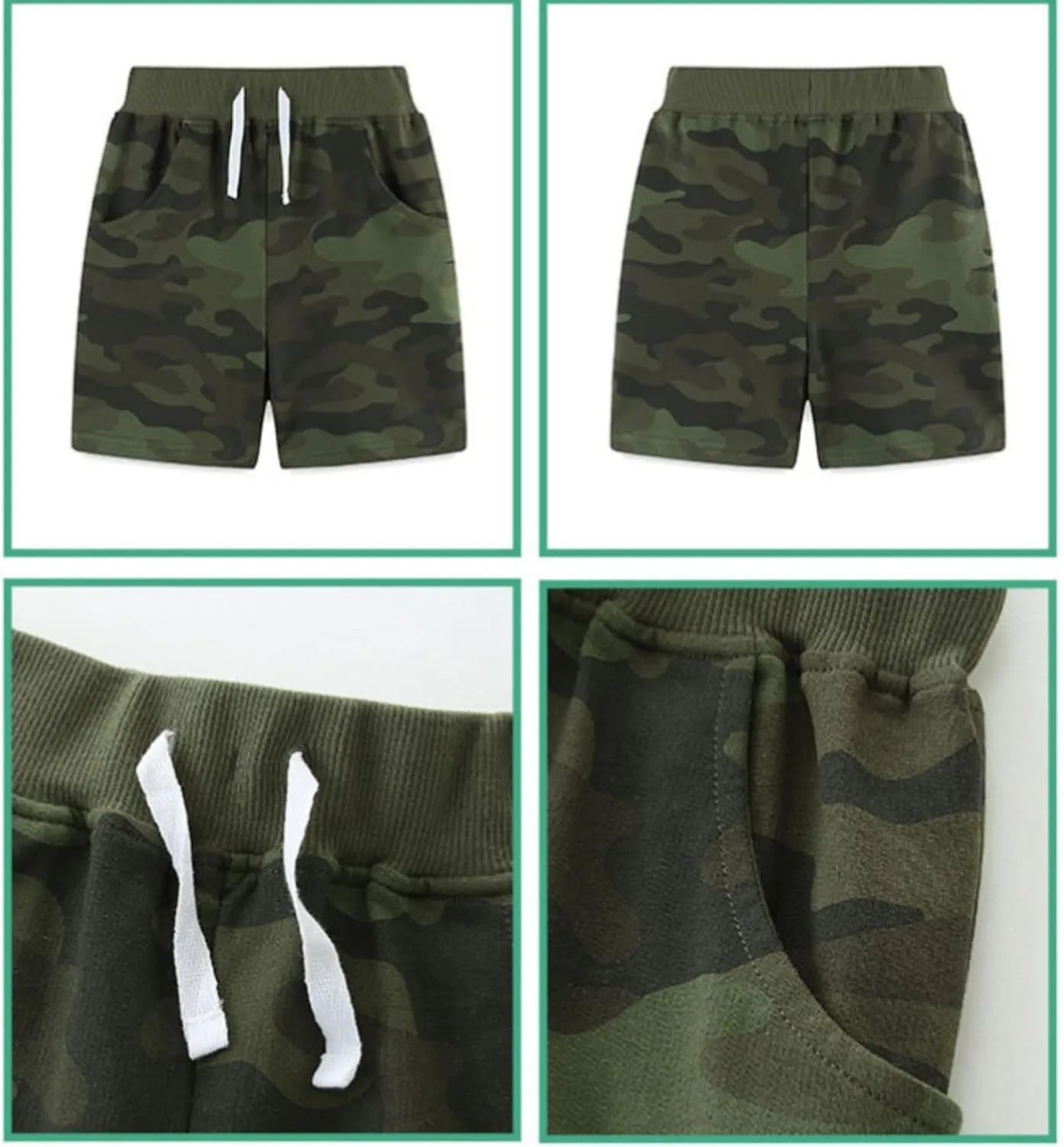 Camouflage Athletic Shorts for Girls Boys Running Gym Workout Shorts for Kids, Activewear Drawstring Baby Girl Outfits