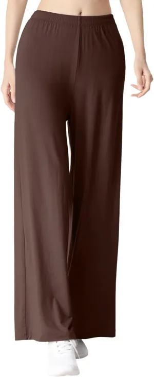 Casual Loose Yoga Pants for Women Wide Straight Leg Elastic Waist Flowy Lounge Trousers Solid Color Daily Business Work Pants