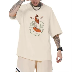 Christian Oversized Graphic Tshirt for Men Jesus Shirts Letter Print Vintage T-Shirt Casual Loose Fit Retro Tees Tops