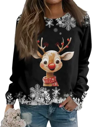 Christmas Sweatshirts For Women 2024 Xmas Tree Graphic Fall Wimter Clothes Long Raglan Sleeve Top Crewneck Pullover