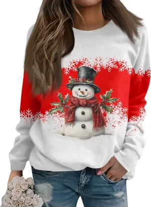 Christmas Sweatshirts For Women 2024 Xmas Tree Graphic Fall Wimter Clothes Long Raglan Sleeve Top Crewneck Pullover