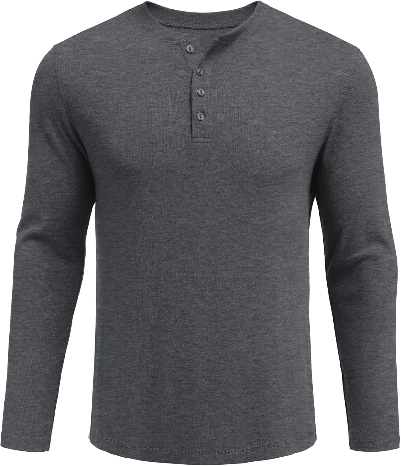COOFANDY Mens Henley Shirts Long Sleeve Fashion Tee Shirts Slim Fit 4 Buttons T-Shirts Casual Basic Pullover Top