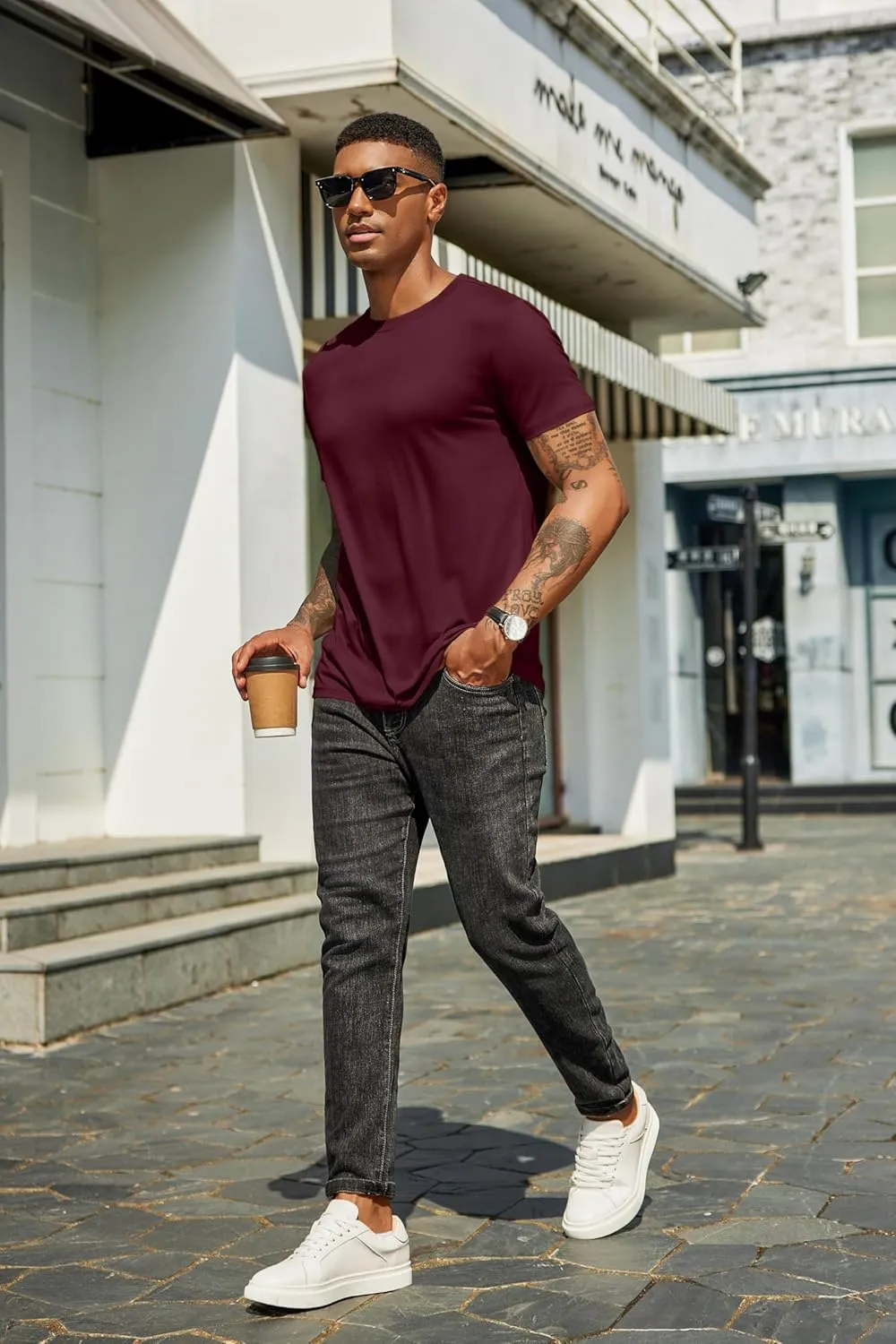 COOFANDY Men's Short Sleeve T-Shirts Crew Neck Casual Summer T Shirts 1-3 Pack Basic Tee Shirt