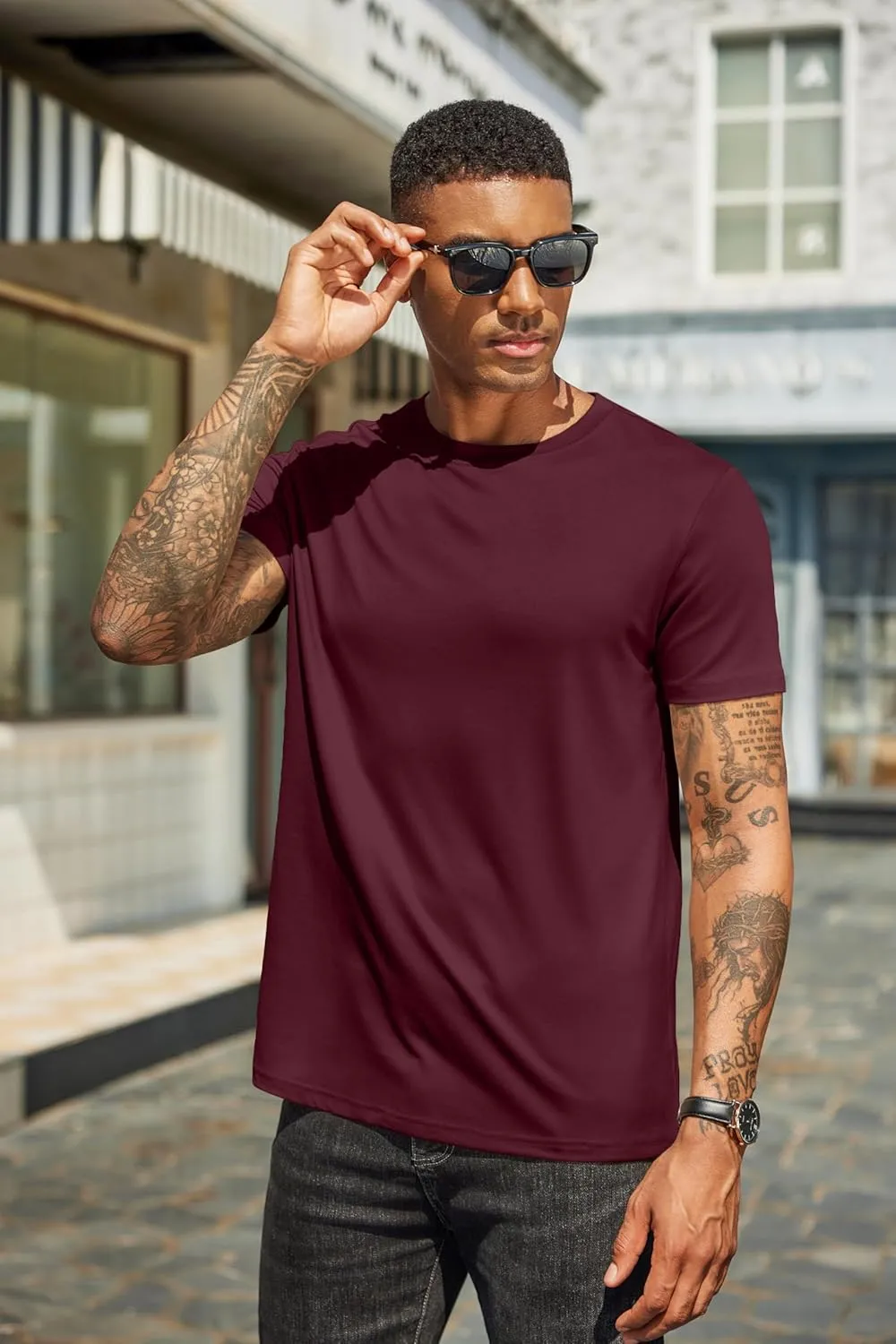 COOFANDY Men's Short Sleeve T-Shirts Crew Neck Casual Summer T Shirts 1-3 Pack Basic Tee Shirt