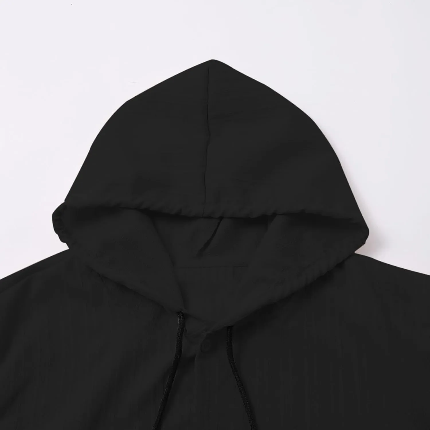 Cotton Linen Hoodies for Men Casual Long Sleeve Lightweight Breathable Button Down Hooded Sweatshirts Beach Yoga Tops