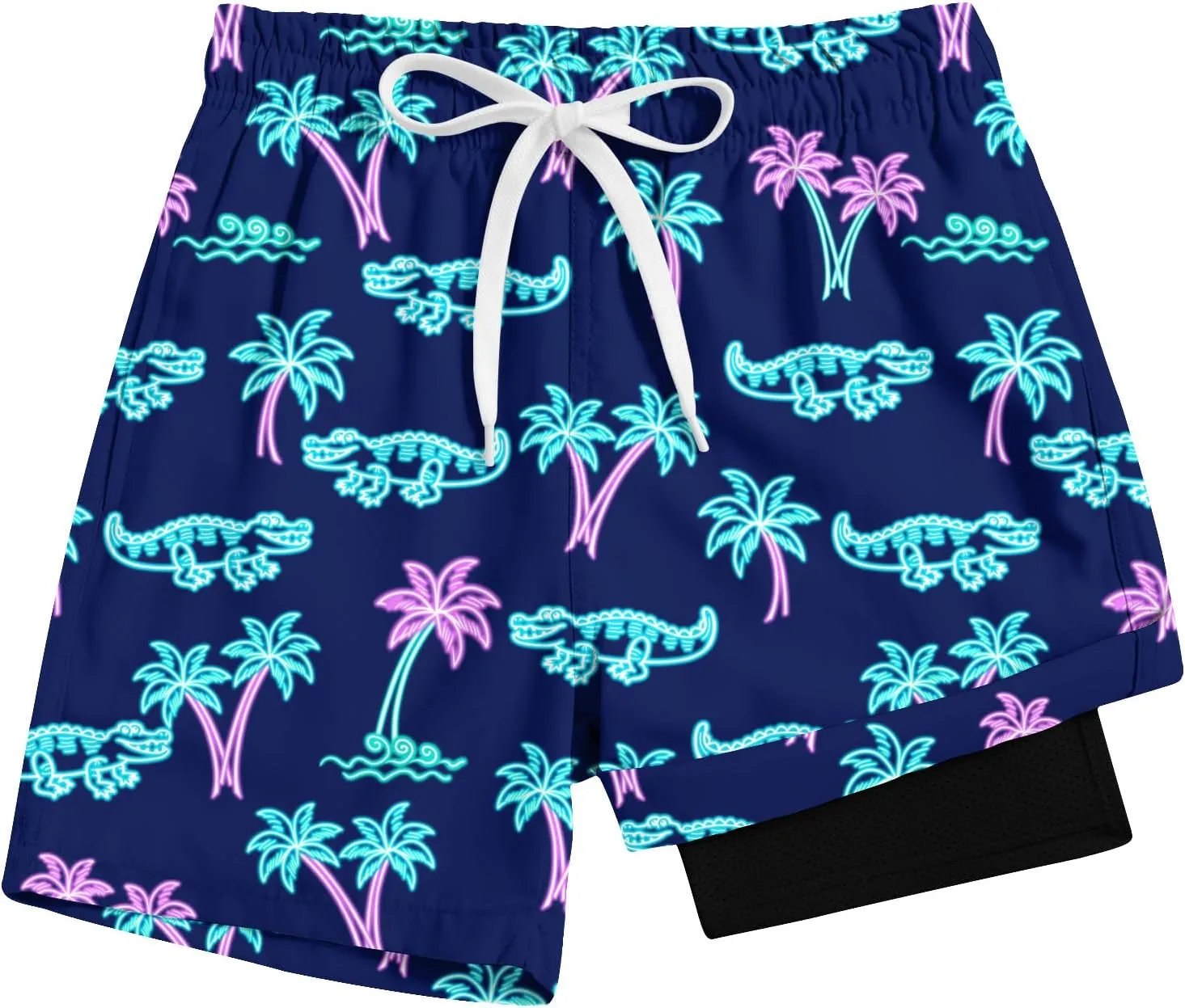 Cozople Boys Swim Trunks Compression Liner Swim Shorts Quick Dry Bathing Suit with Boxer Brief Swimwear 4-10T