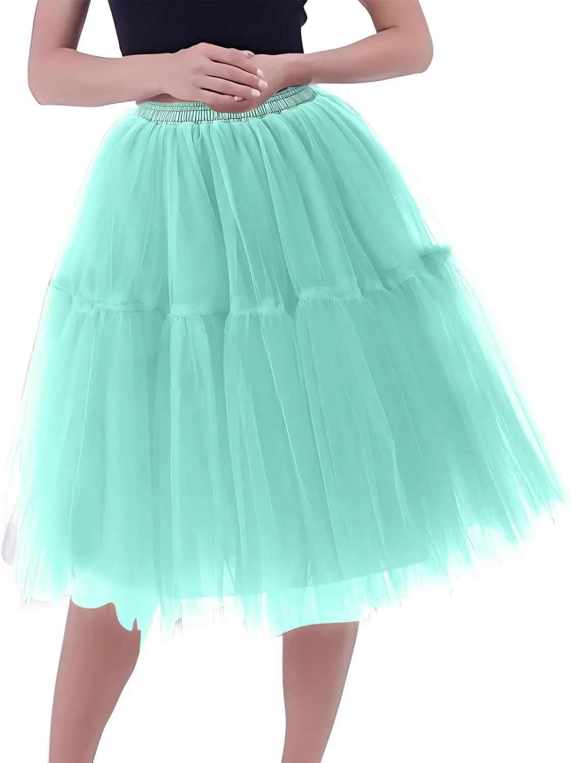 Cute Tutu Skirt for Women Elastic Dance Skirts Tulle Ballet Tutu Fashion Costume Bottoms for Festival Cosplay