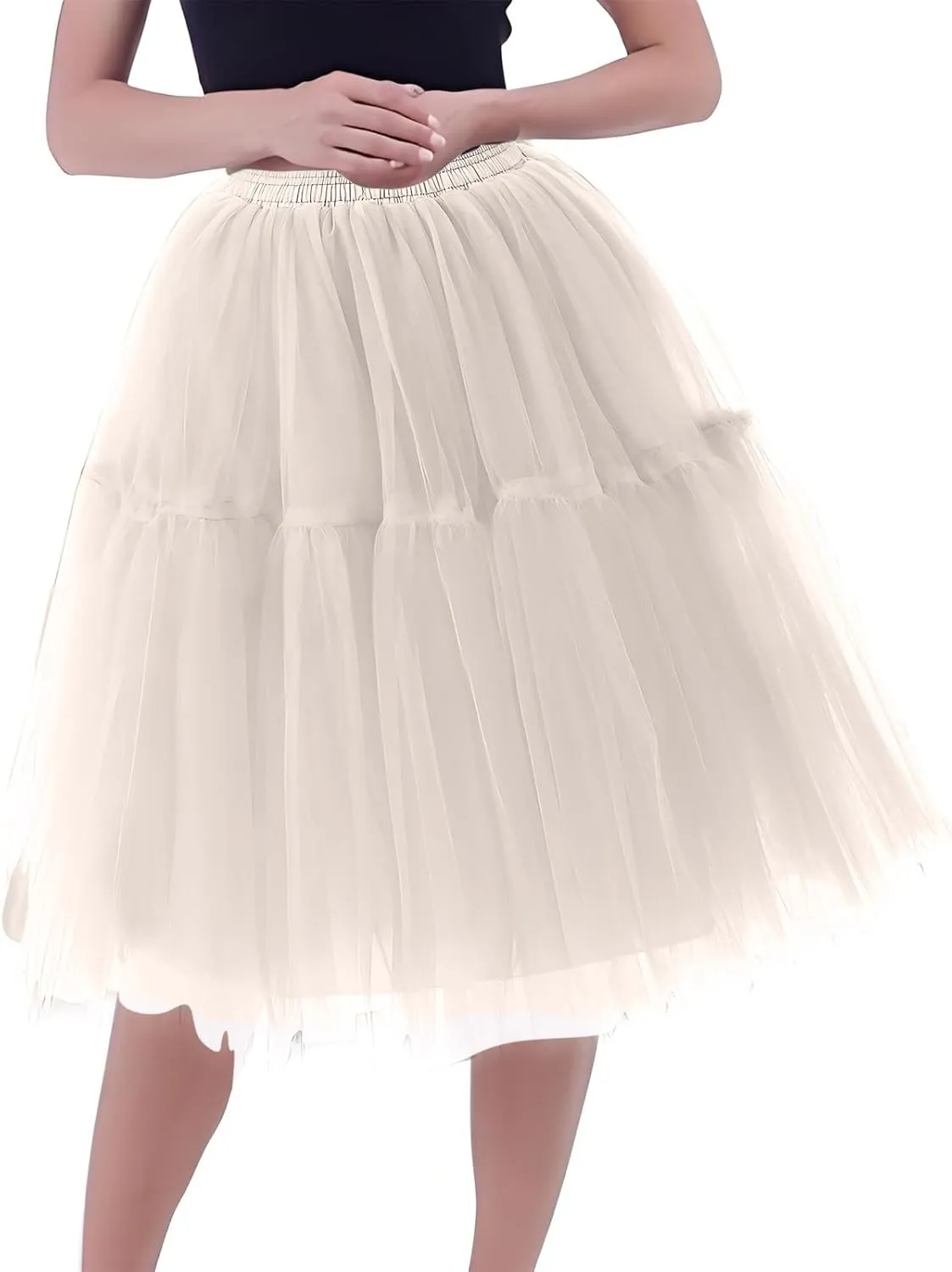Cute Tutu Skirt for Women Elastic Dance Skirts Tulle Ballet Tutu Fashion Costume Bottoms for Festival Cosplay