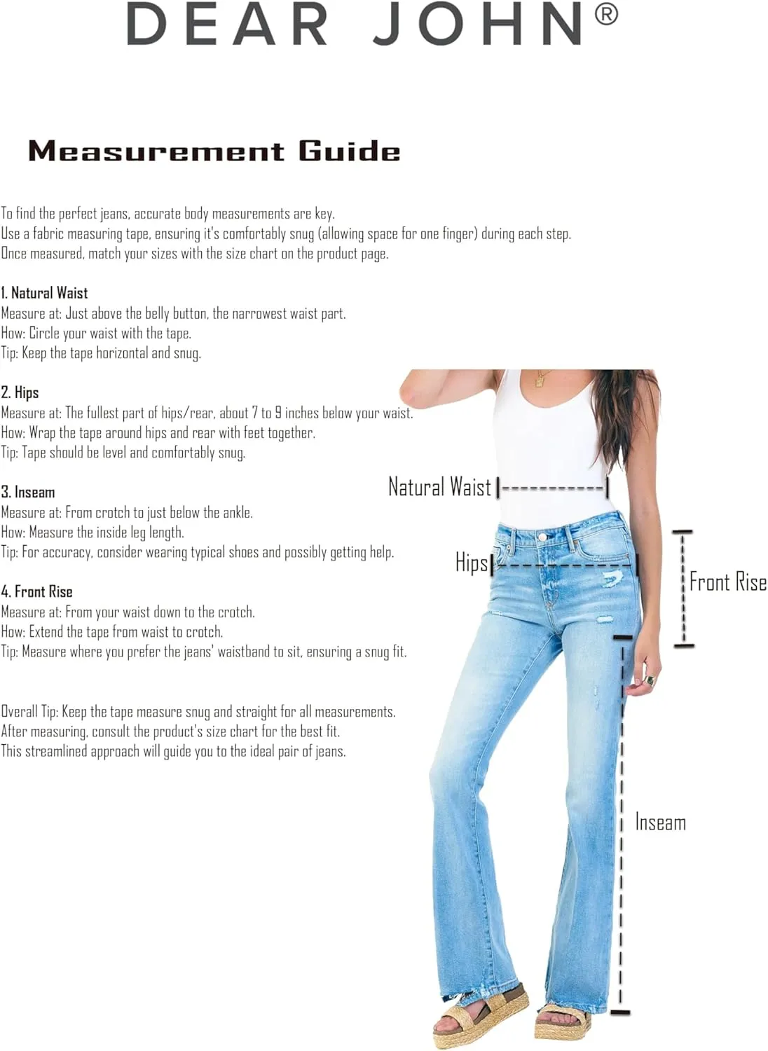 DEAR JOHN Laney Flare Women's Jeans Mid Rise Clean Hem