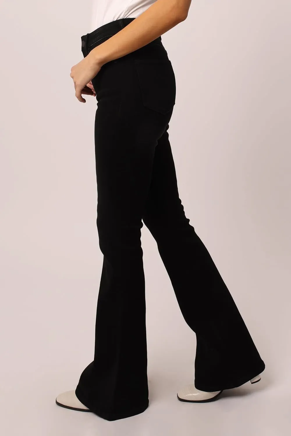 DEAR JOHN Laney Flare Women's Jeans Mid Rise Clean Hem