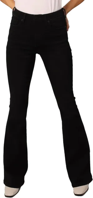 DEAR JOHN Laney Flare Women's Jeans Mid Rise Clean Hem