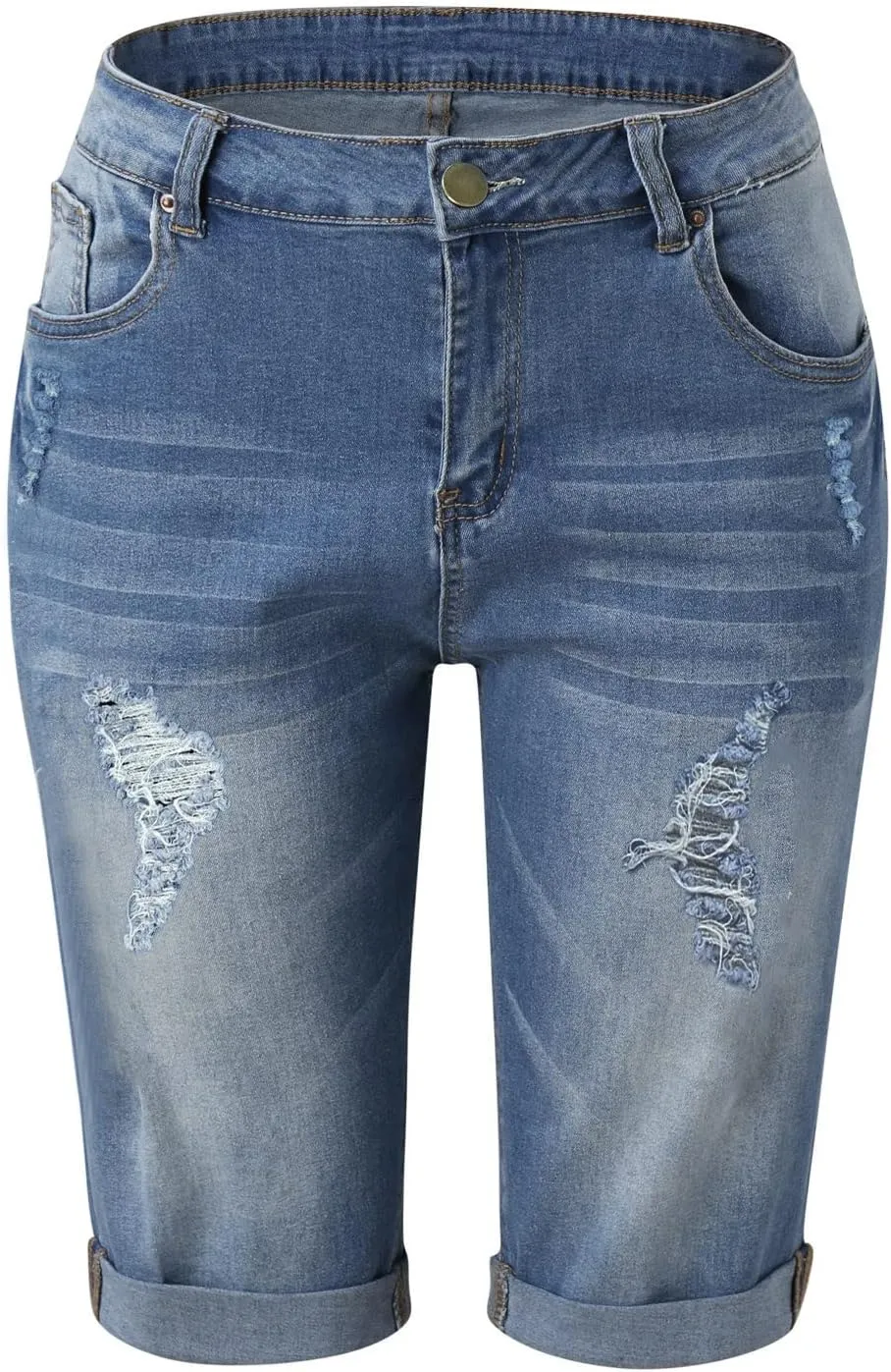 Denim Shorts for Women High Waisted Stretchy Jean Shorts Distressed Summer Shorts Cut Off Denim Jean Shorts