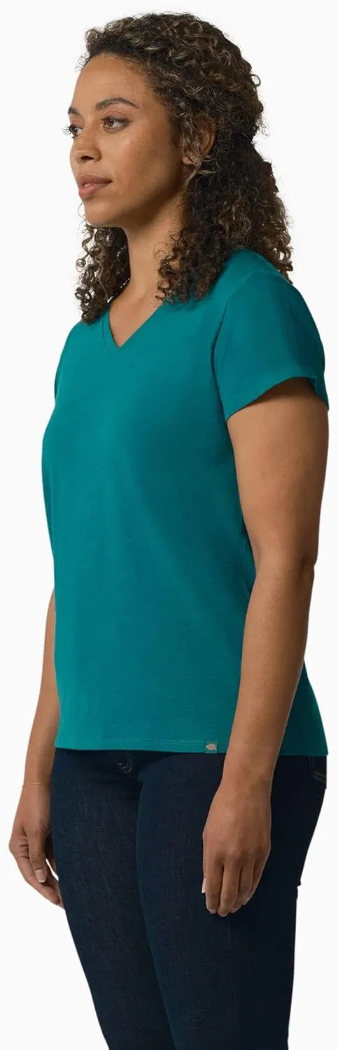 Dickies Women's Plus Size Short Sleeve V-Neck T-Shirt