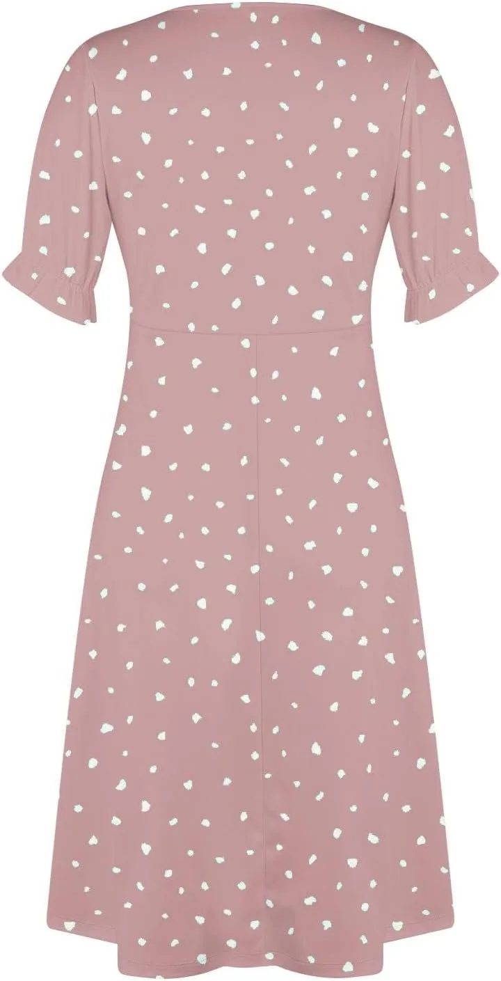 Dresses Women Wrap Midi Dresses for Women Puff Sleeve Summer Summer Dresses Women Ethnic Style